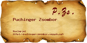 Puchinger Zsombor névjegykártya